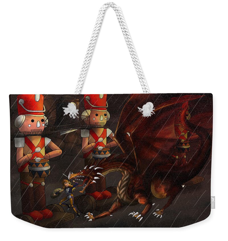 Wurtherington Weekender Tote Bag featuring the painting Tammy and the Korgoyle by Reynold Jay