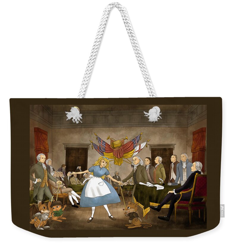 Independence Hall Weekender Tote Bag featuring the painting Tammy in Independence Hall by Reynold Jay