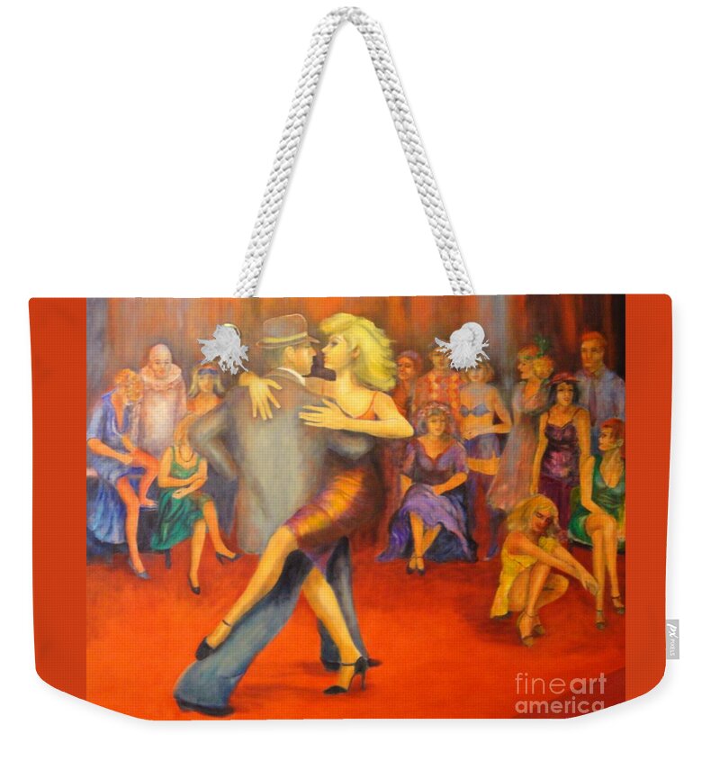 Dancer Weekender Tote Bag featuring the painting Tango by Dagmar Helbig