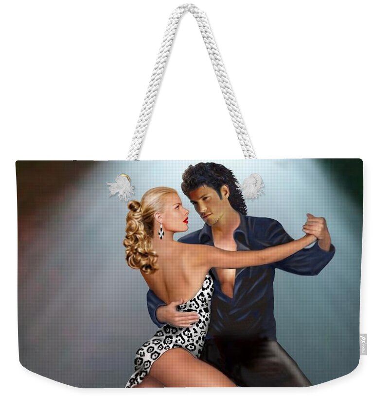Tango Weekender Tote Bag featuring the digital art Tango - The Passion by Glenn Holbrook