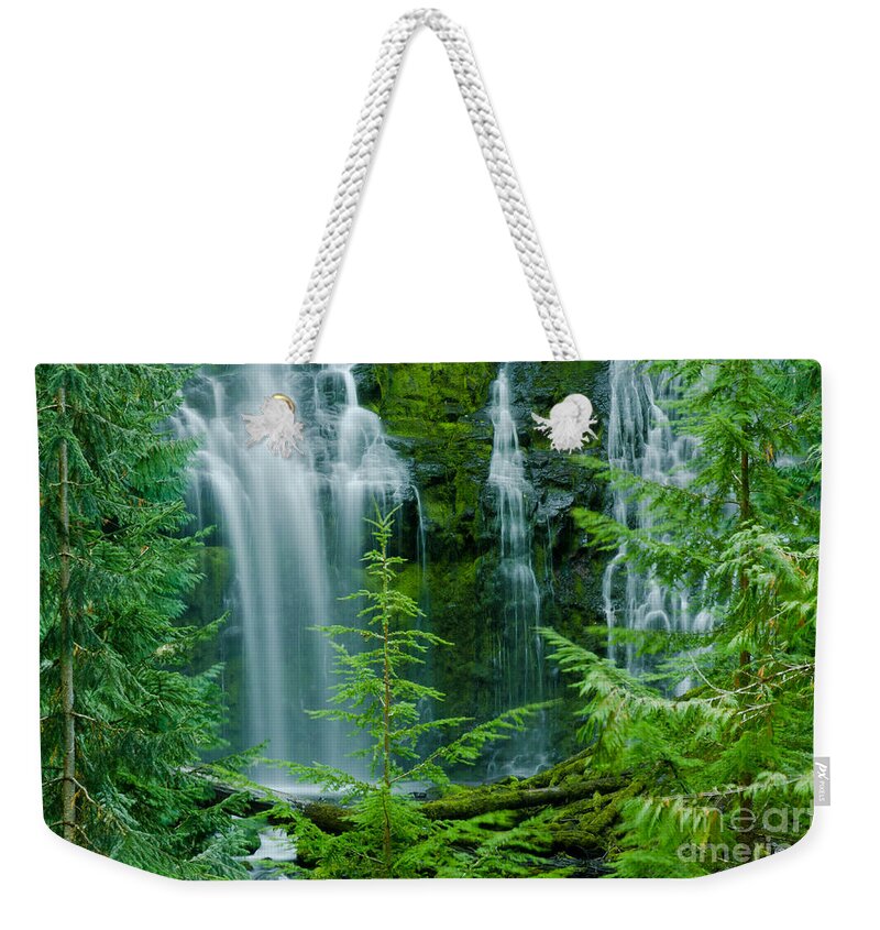 Pacific Weekender Tote Bag featuring the photograph Pacific Northwest Waterfall by Nick Boren