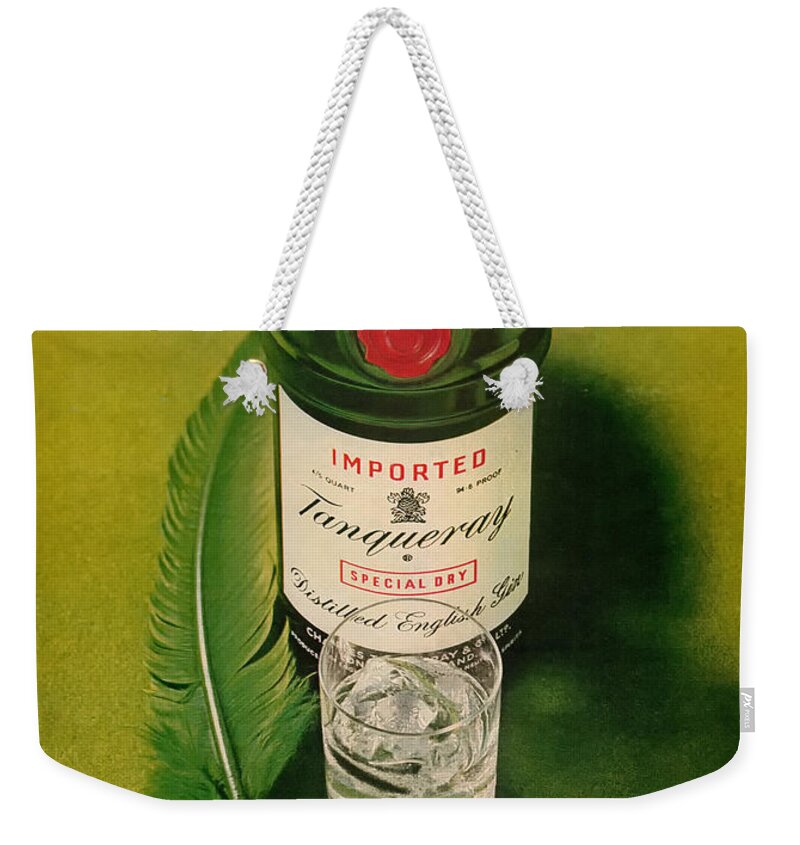 Tanqueray Weekender Tote Bag featuring the digital art Tanqueray Gin by Georgia Fowler
