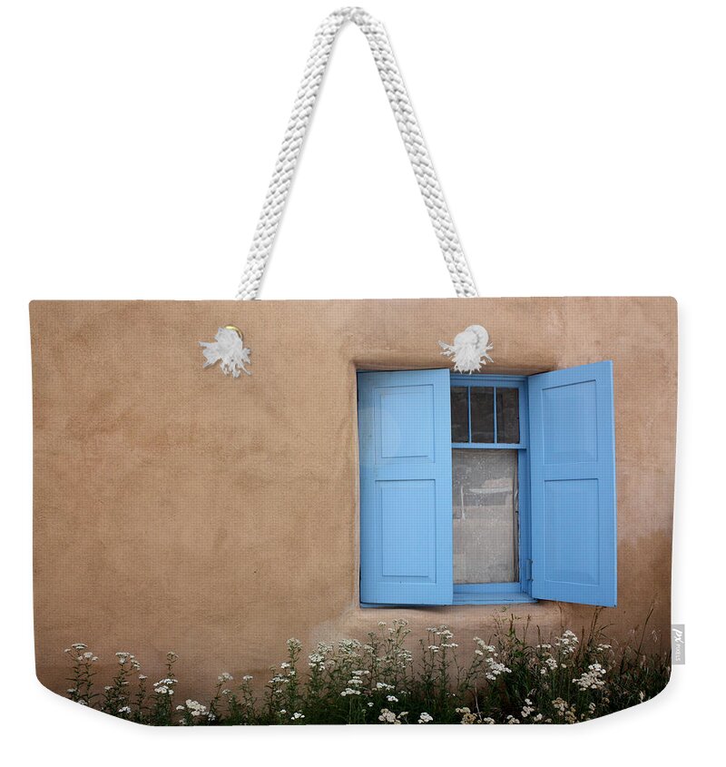 Rancho De Taos Weekender Tote Bag featuring the photograph Taos Window II by Lanita Williams