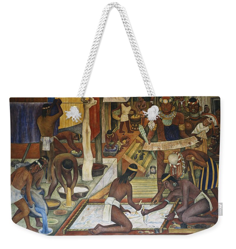 Art Weekender Tote Bag featuring the painting Tarascan Culture By Diego Rivera by C.r. Sharp