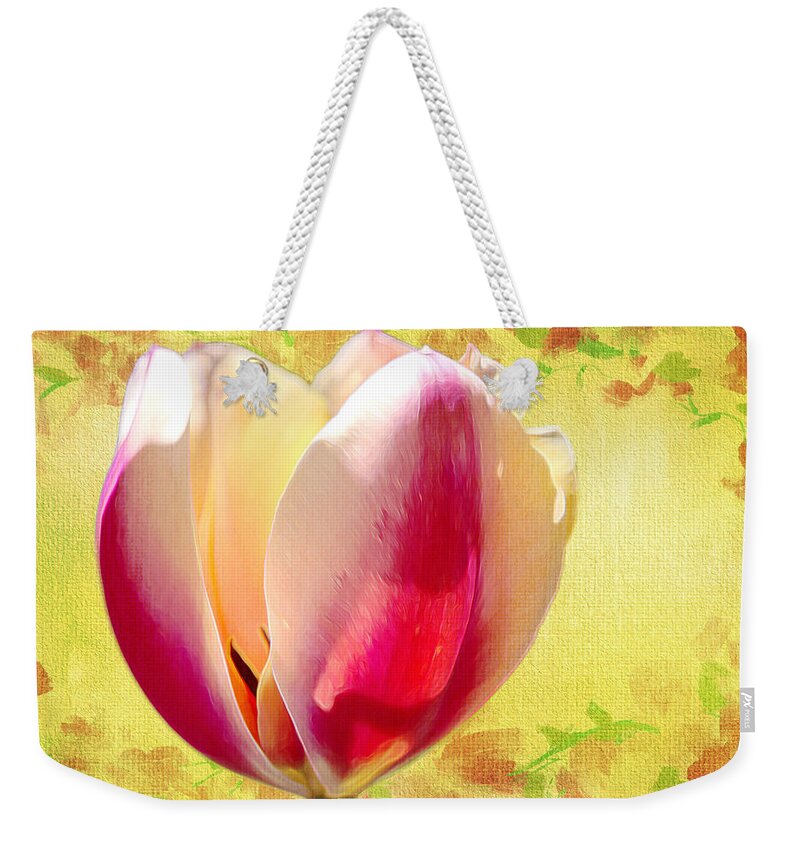 Flower Weekender Tote Bag featuring the photograph Tawny Cream Tulip by Bill and Linda Tiepelman