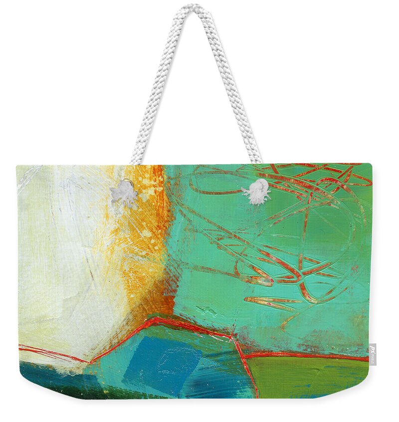 4x4 Weekender Tote Bag featuring the painting Teeny Tiny Art 110 by Jane Davies