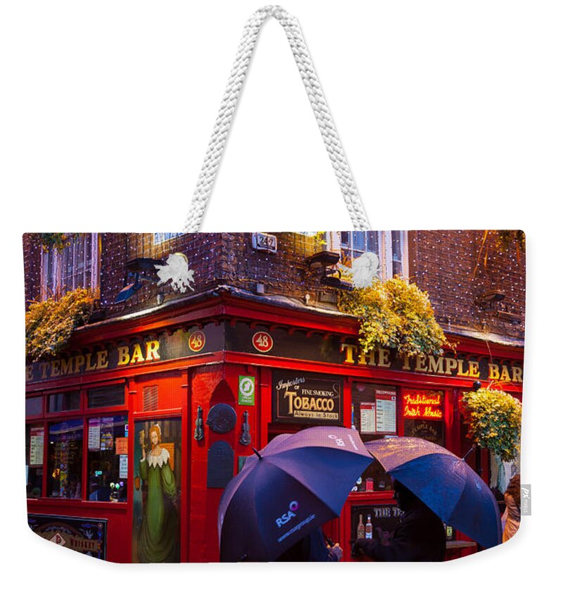 Dublin Weekender Tote Bag featuring the photograph Temple Bar by Inge Johnsson