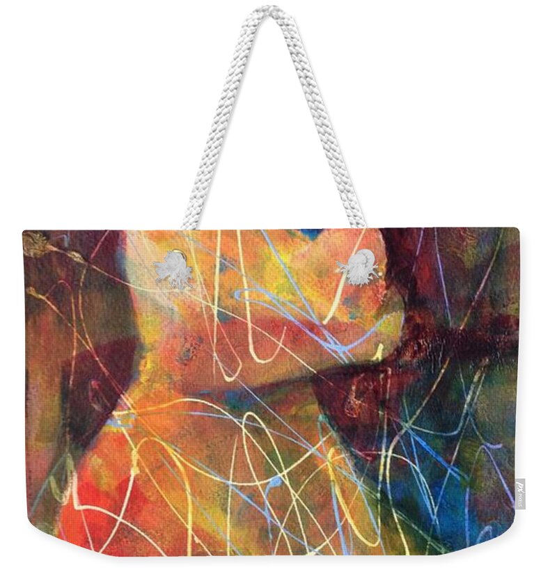 Mother Weekender Tote Bag featuring the painting Tender Moment by Marilyn Jacobson