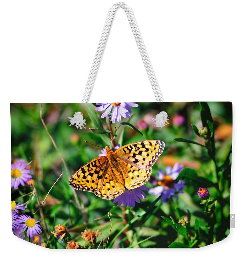 Butterfly Weekender Tote Bag featuring the photograph Teton Butterfly by Greg Norrell