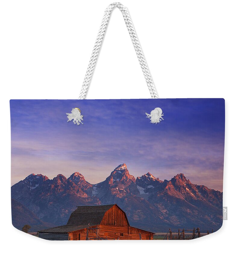 Tetons Weekender Tote Bag featuring the photograph Teton Sunrise by Darren White