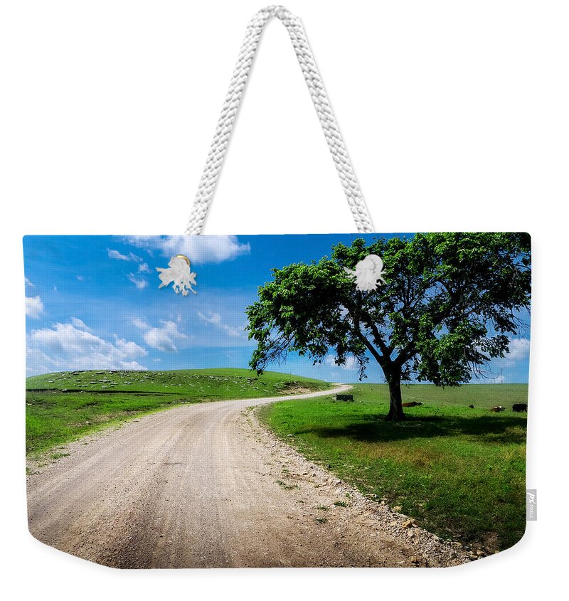 Kansas Weekender Tote Bag featuring the photograph Texaco Hill by Eric Benjamin