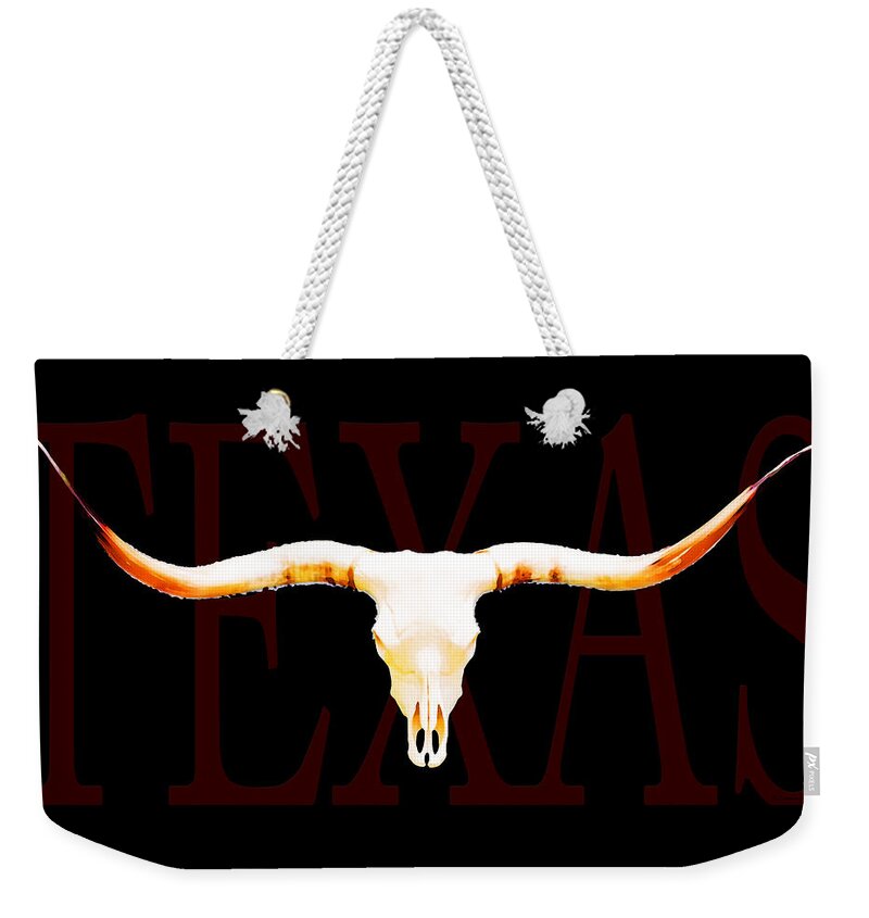 Cow Weekender Tote Bag featuring the painting Texas Longhorns By Sharon Cummings by Sharon Cummings