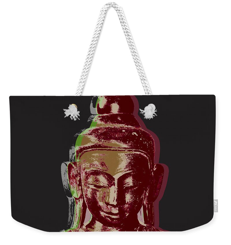 Pop Art Weekender Tote Bag featuring the digital art Thai Buddha #3 by Jean luc Comperat