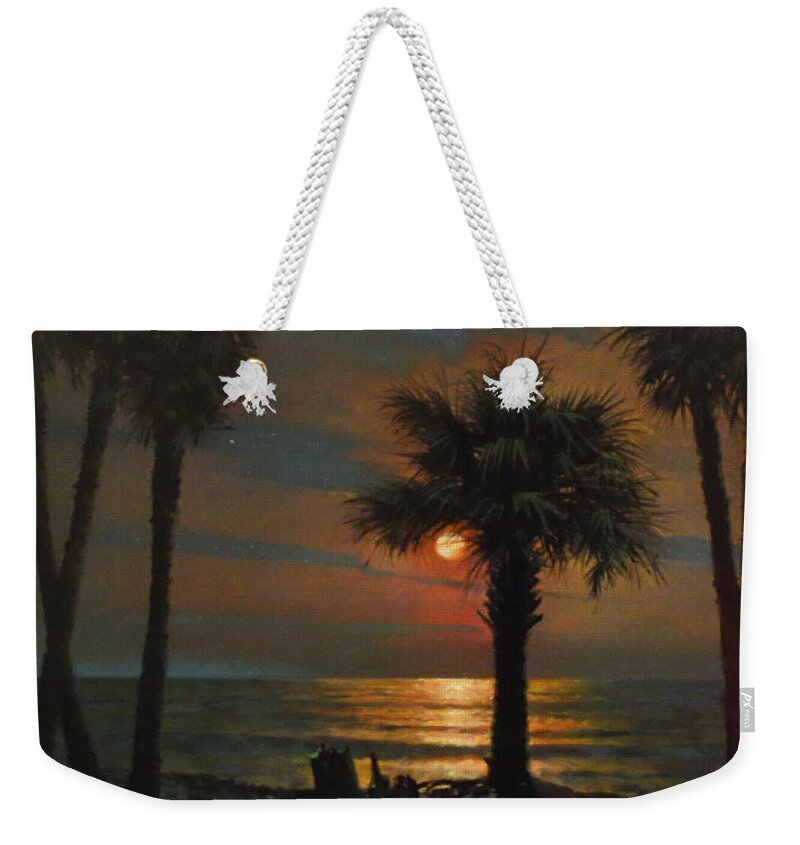 Palmetto Tree Weekender Tote Bag featuring the painting That I Should Love a Bright Particular Star by Blue Sky