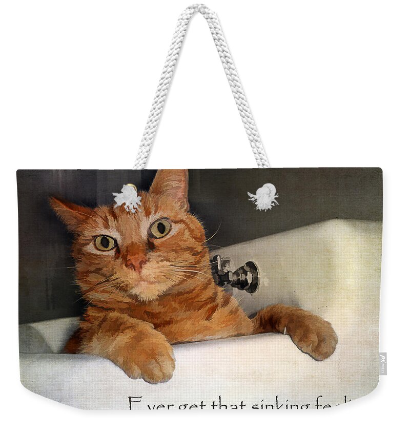 Julia Springer Weekender Tote Bag featuring the photograph That sinking feeling by Julia Springer