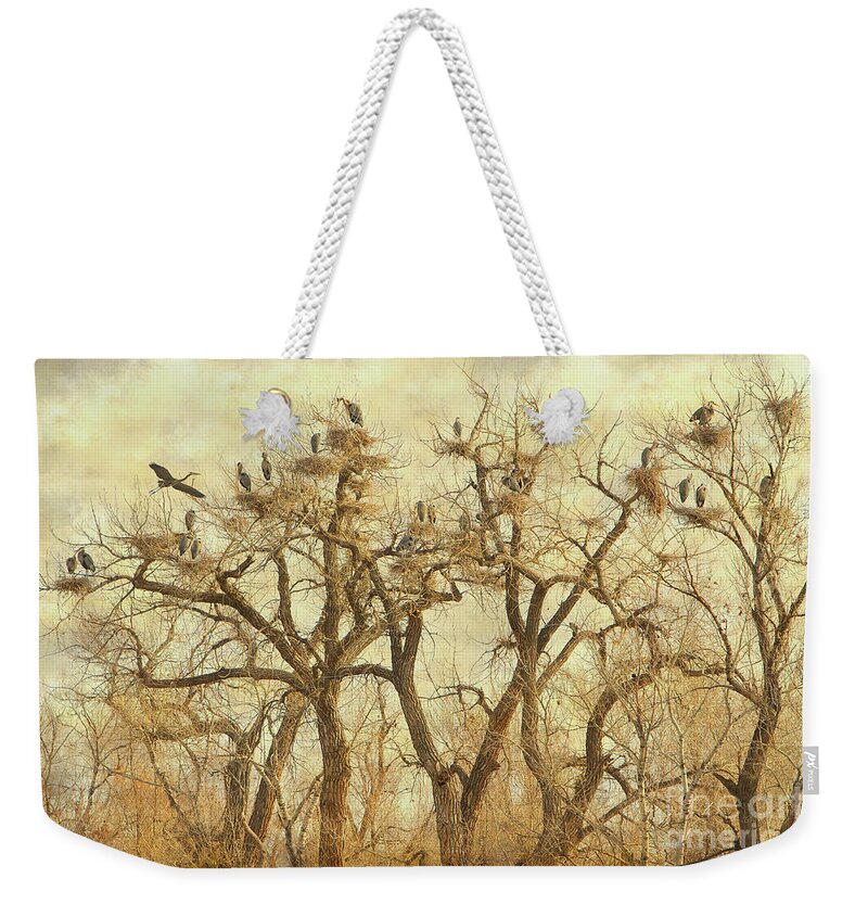 Blue Heron Weekender Tote Bag featuring the photograph Thats A Lot Of Great Blue Heron by James BO Insogna