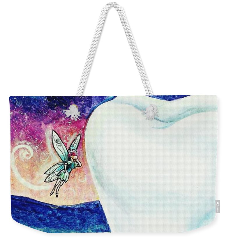Fairy Weekender Tote Bag featuring the painting That's No Baby Tooth by Shana Rowe Jackson