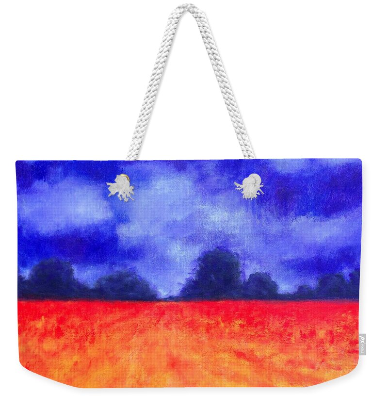 Painting Weekender Tote Bag featuring the painting The Autumn Arrives by Cristina Stefan