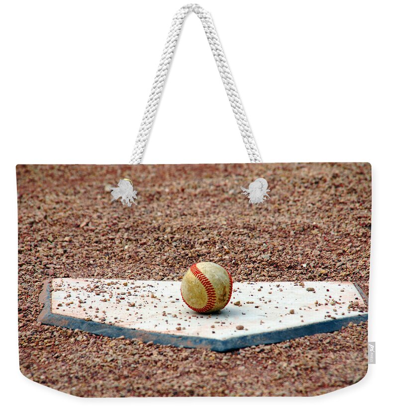 Baseball Ball Weekender Tote Bag featuring the photograph THE ball of Field of Dreams by Susanne Van Hulst