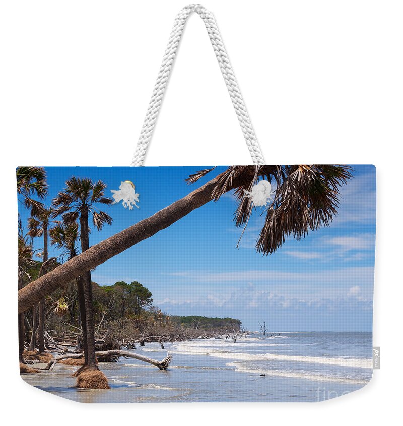 Beach Weekender Tote Bag featuring the photograph The beach at Hunting Island State Park by Louise Heusinkveld