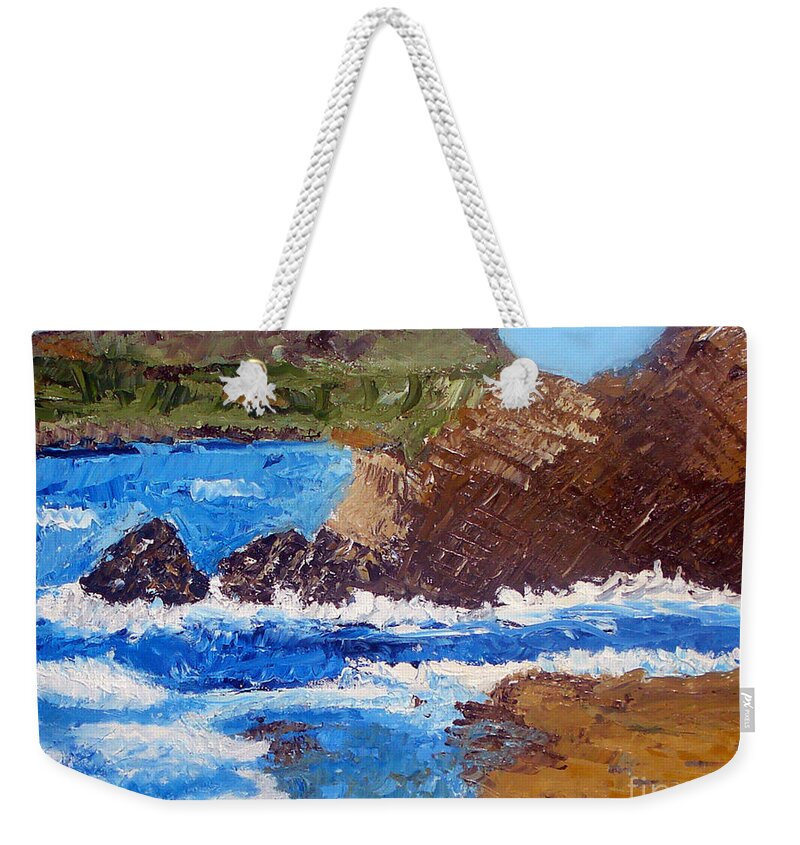 Landscape Painting Weekender Tote Bag featuring the painting The Beauty Of Nature by Yael VanGruber