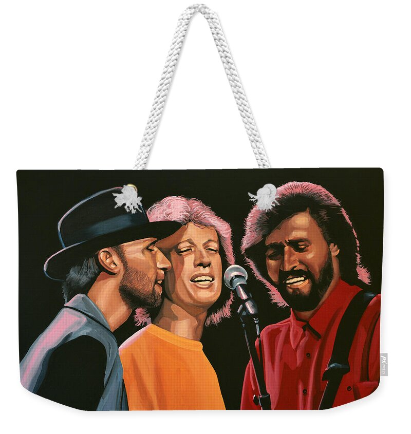 The Bee Gees Weekender Tote Bag featuring the painting The Bee Gees by Paul Meijering