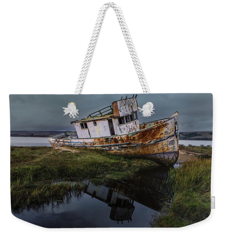 Bay Bridge Weekender Tote Bag featuring the photograph The Boat by Don Hoekwater Photography