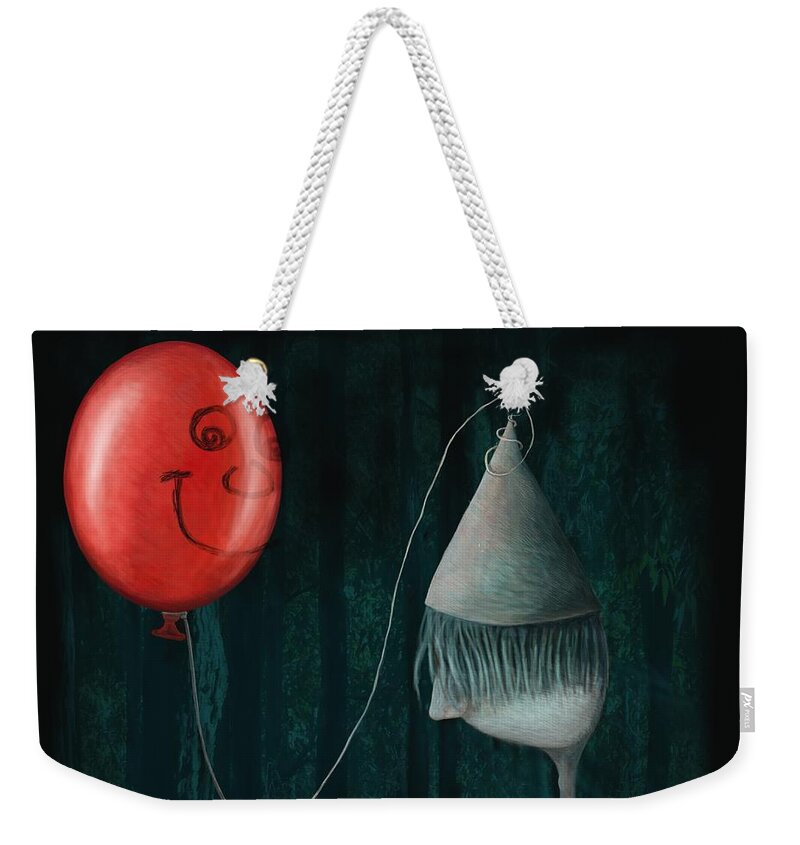 Balloon Weekender Tote Bag featuring the digital art The Boy and the Balloon by Catherine Swenson