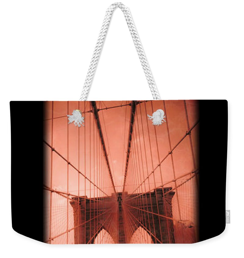 Brooklyn Bridge Weekender Tote Bag featuring the photograph The Brooklyn Bridge by Edward Fielding