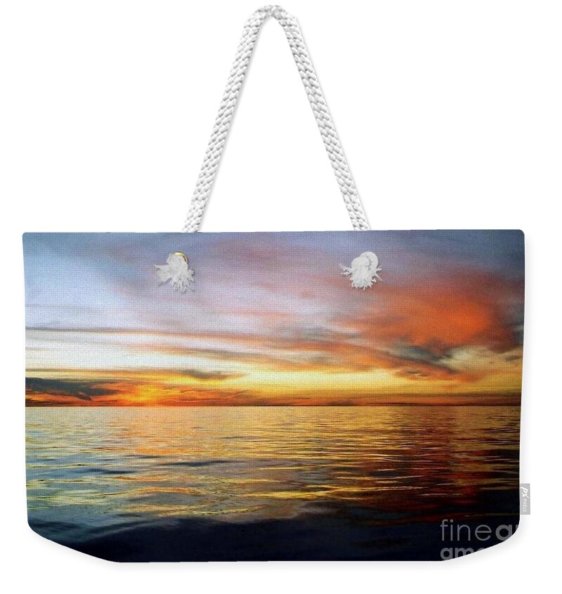 Gulf Of Mexico Photos Weekender Tote Bag featuring the photograph Gulf of Mexico The Calm Before Hurricane Katrina Off The Coast of Louisiana by Michael Hoard