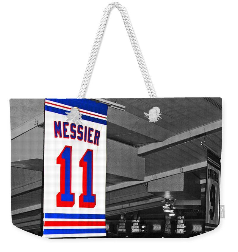 Hockey Weekender Tote Bag featuring the photograph The Captain Looks Over by Karol Livote