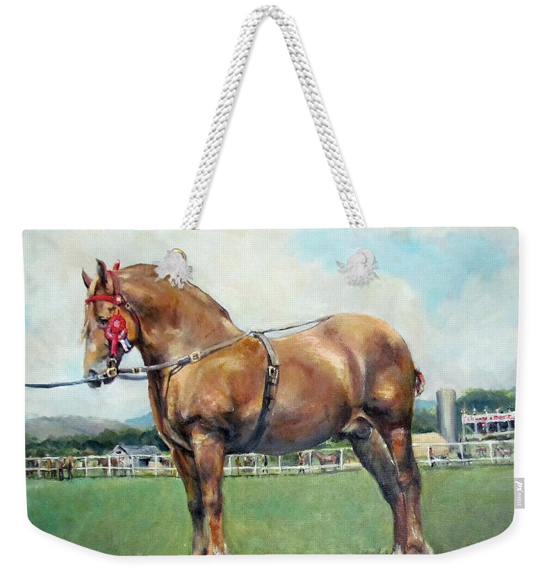 Nature Weekender Tote Bag featuring the painting The Champ by Donna Tucker