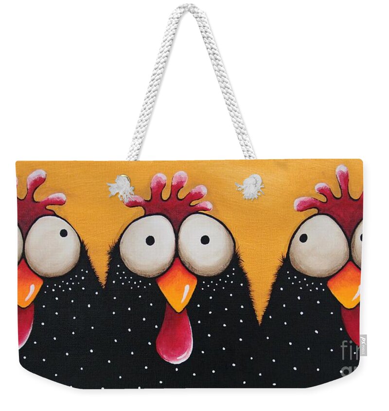 Chicken Weekender Tote Bag featuring the painting The Chicken coop by Lucia Stewart
