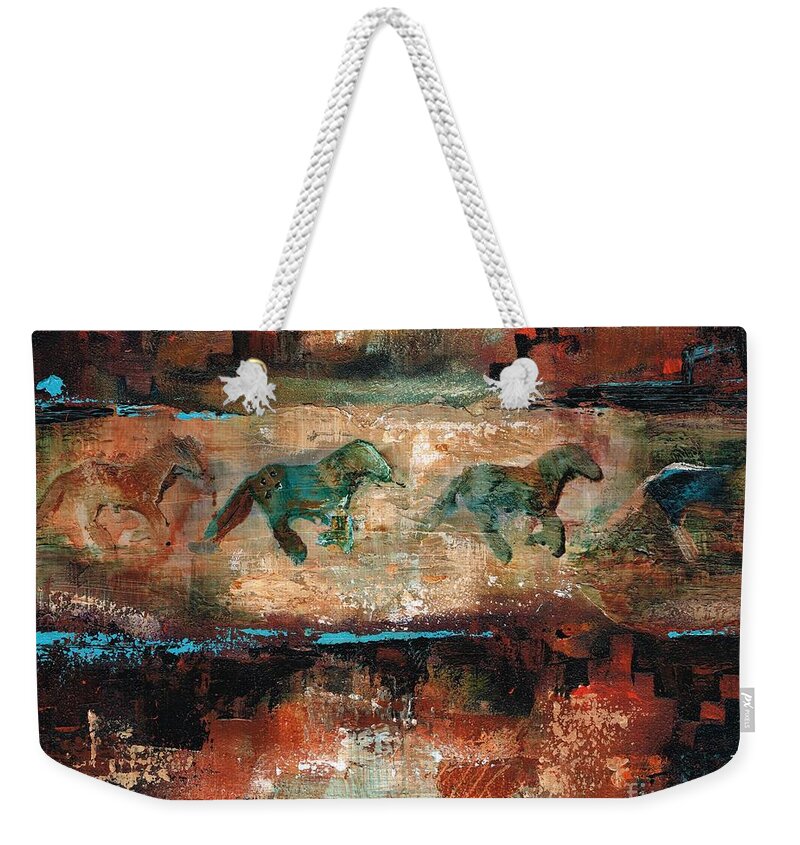Southwest Art Weekender Tote Bag featuring the painting The Cookie Jar by Frances Marino