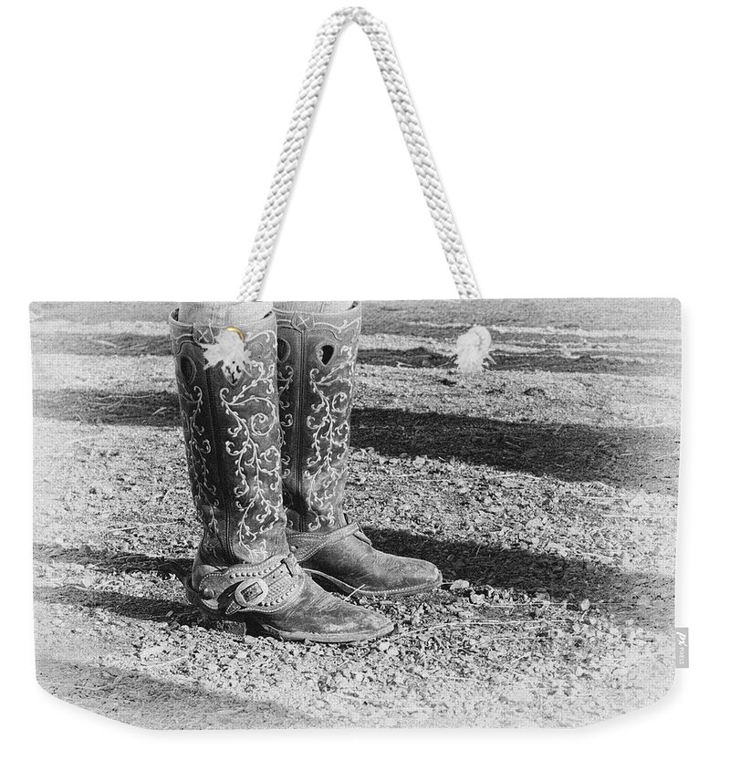 Boots Weekender Tote Bag featuring the photograph The Cowgirl by Mary Lee Dereske