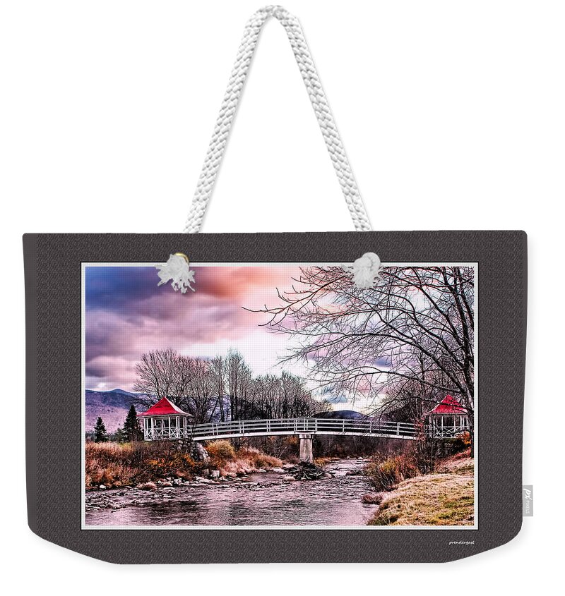 New England Weekender Tote Bag featuring the photograph The Crossing II Brenton Woods NH by Tom Prendergast