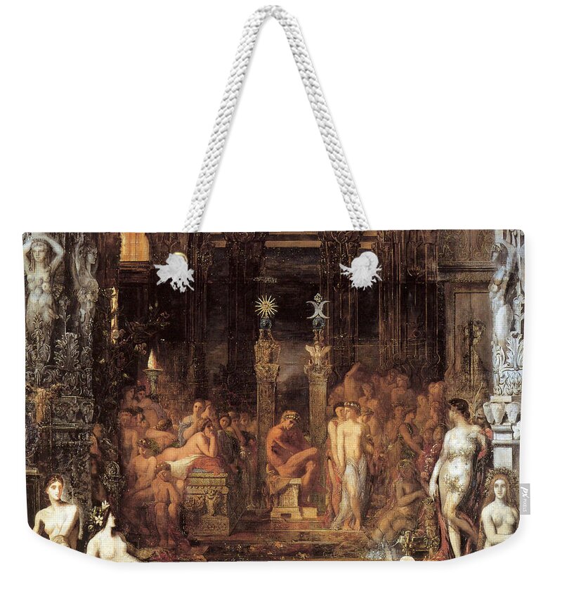 Gustave Moreau Weekender Tote Bag featuring the painting The Daughters of Thespius by Gustave Moreau