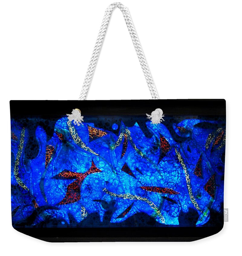 Blue Weekender Tote Bag featuring the mixed media The Deep Two by Christopher Schranck