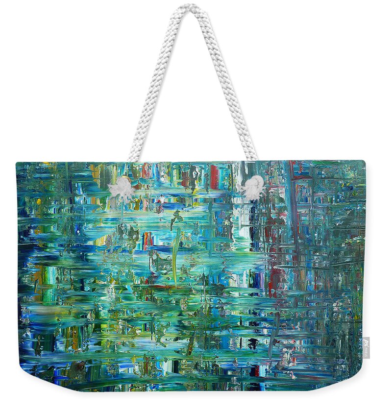 Derek Kaplan Art Weekender Tote Bag featuring the painting The Emerald Forest by Derek Kaplan