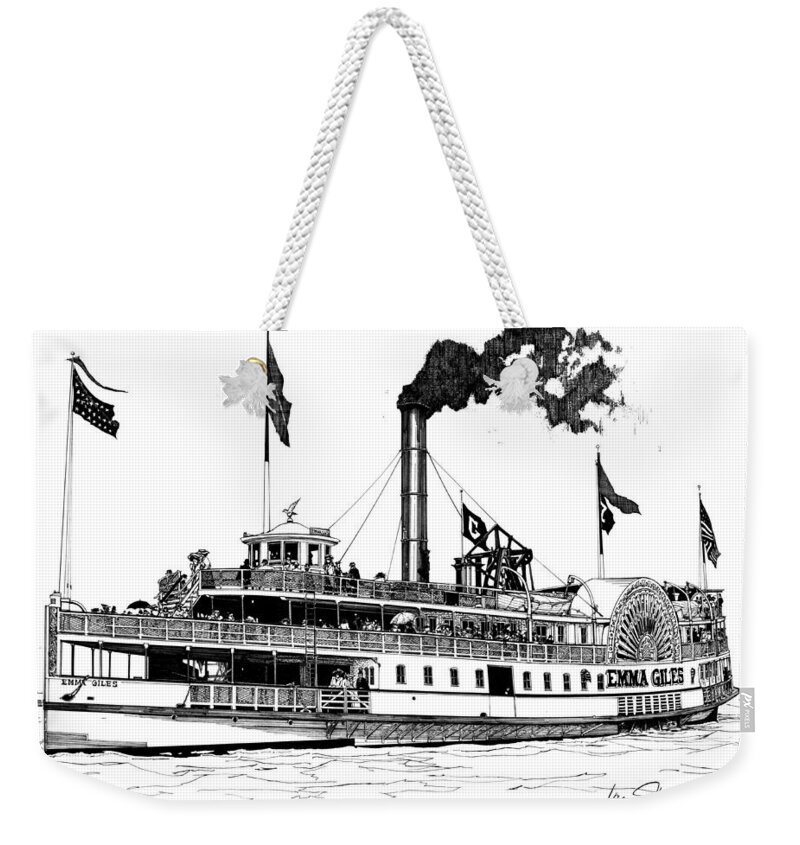 Drawings Weekender Tote Bag featuring the drawing The Emma Giles by Ira Shander