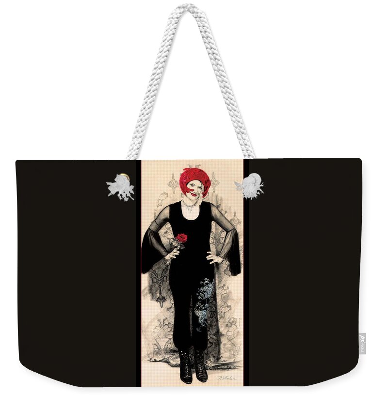 Whelan Art Weekender Tote Bag featuring the painting The Entertainer by Patrick Whelan
