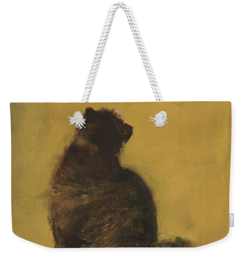 Cat Weekender Tote Bag featuring the painting The Entomologist by David Ladmore