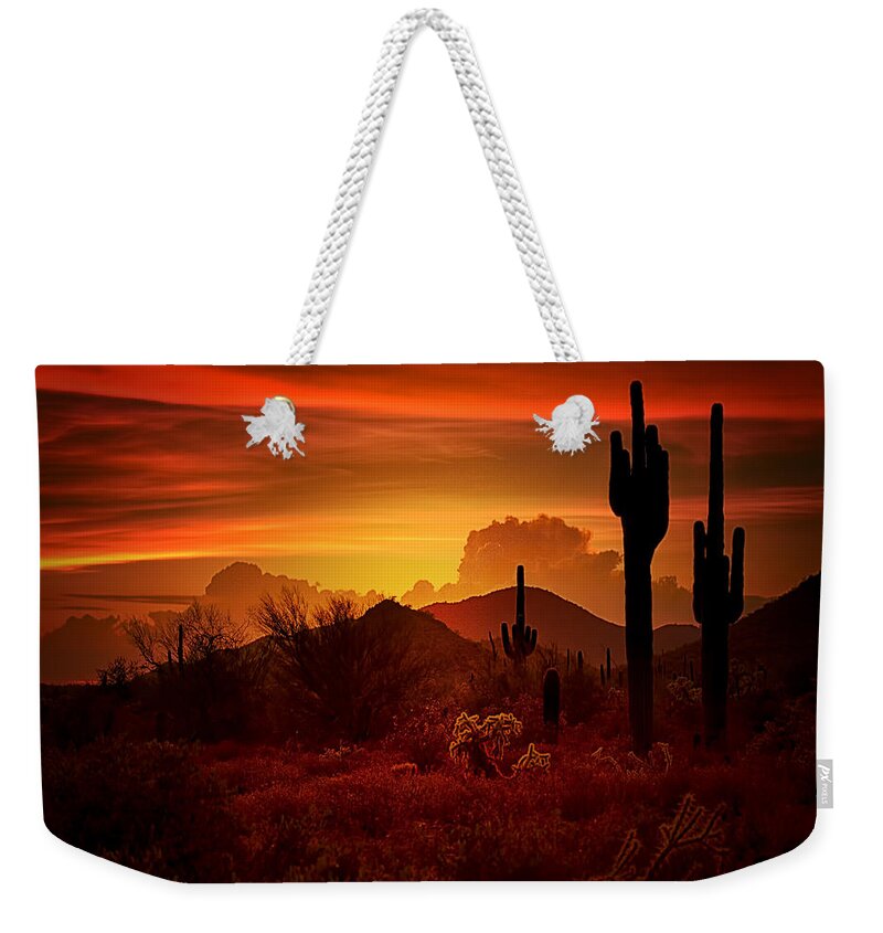 Desert Southwest Weekender Tote Bag featuring the photograph The Essence of the Southwest by Saija Lehtonen