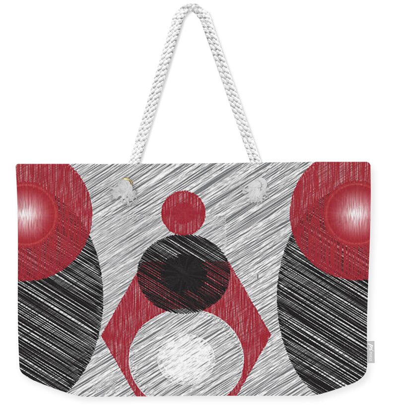 Abstract Weekender Tote Bag featuring the painting The Family by Christina Wedberg