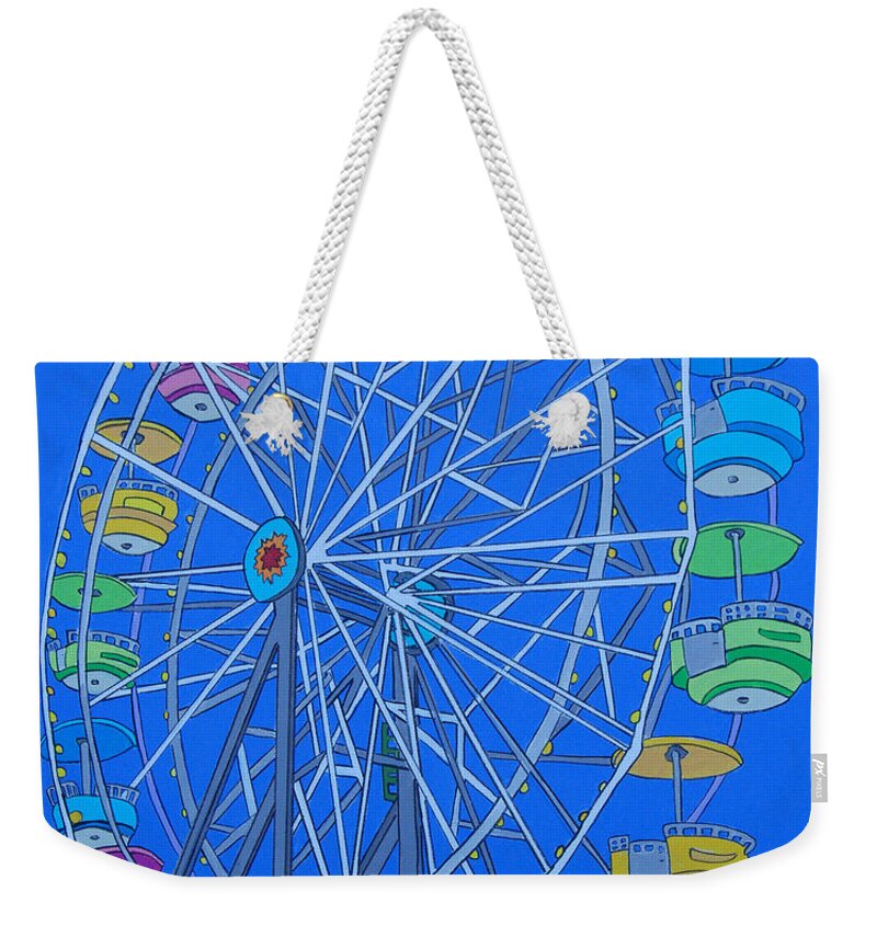 Stanko Weekender Tote Bag featuring the painting The Ferris Wheel by Mike Stanko