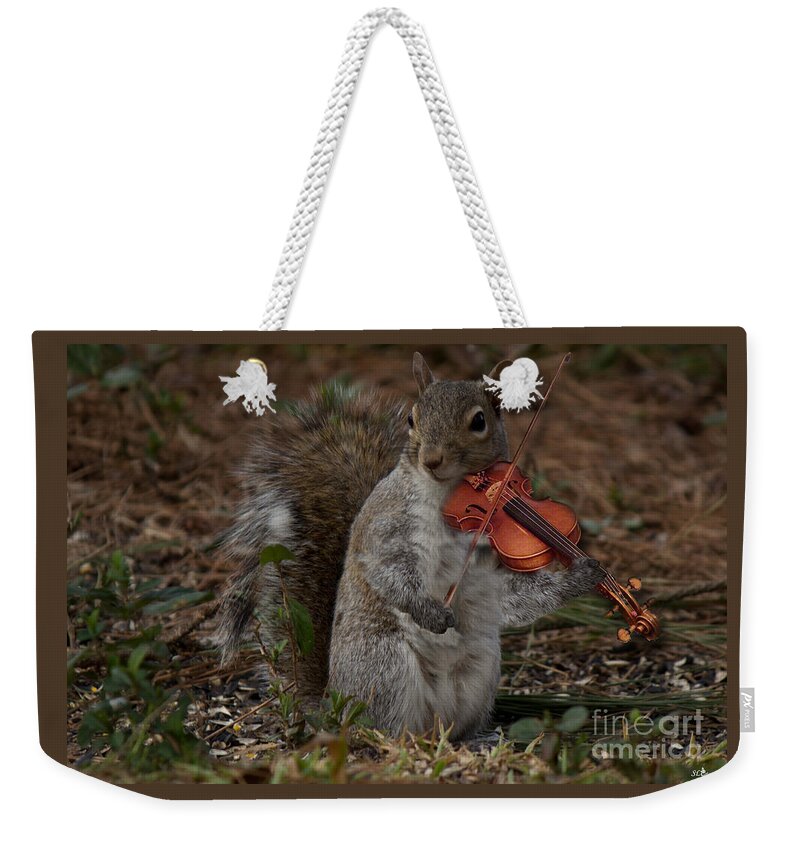 Fiddler Weekender Tote Bag featuring the digital art The Fiddler by Sandra Clark