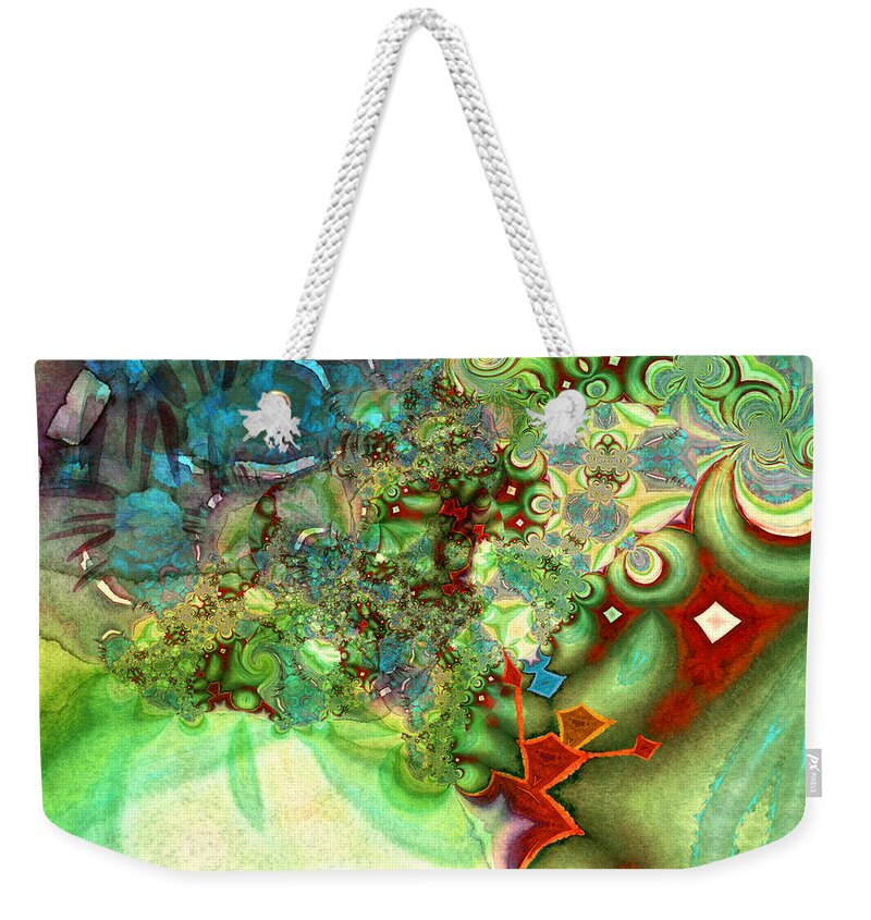 Fractal Weekender Tote Bag featuring the painting The First Man by Miki De Goodaboom