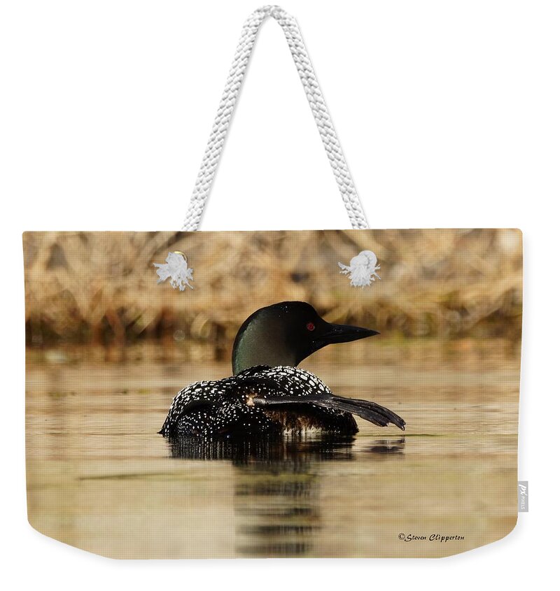 Loon Weekender Tote Bag featuring the photograph The Fish Went That Way by Steven Clipperton