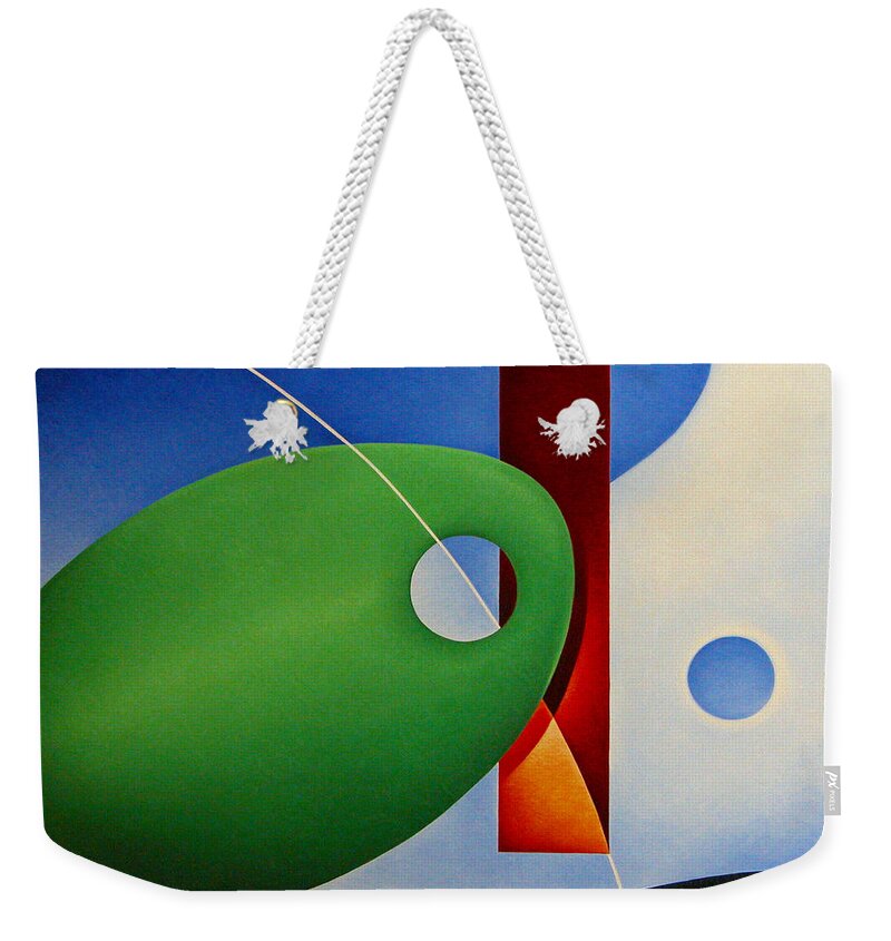 Abstract Weekender Tote Bag featuring the painting The Fishing Hole #1 by T S Carson