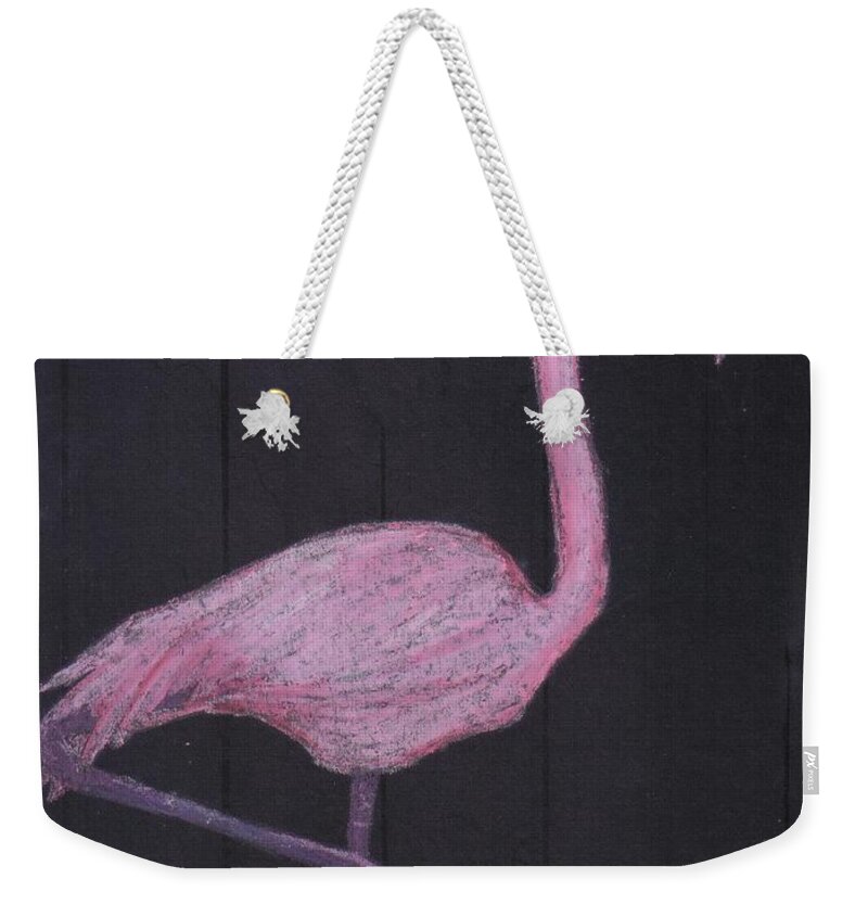 Flamingo Weekender Tote Bag featuring the digital art the Flamingo by George Pedro